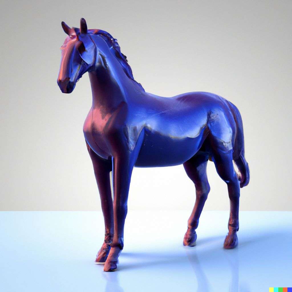 a horse, 3D-printed model